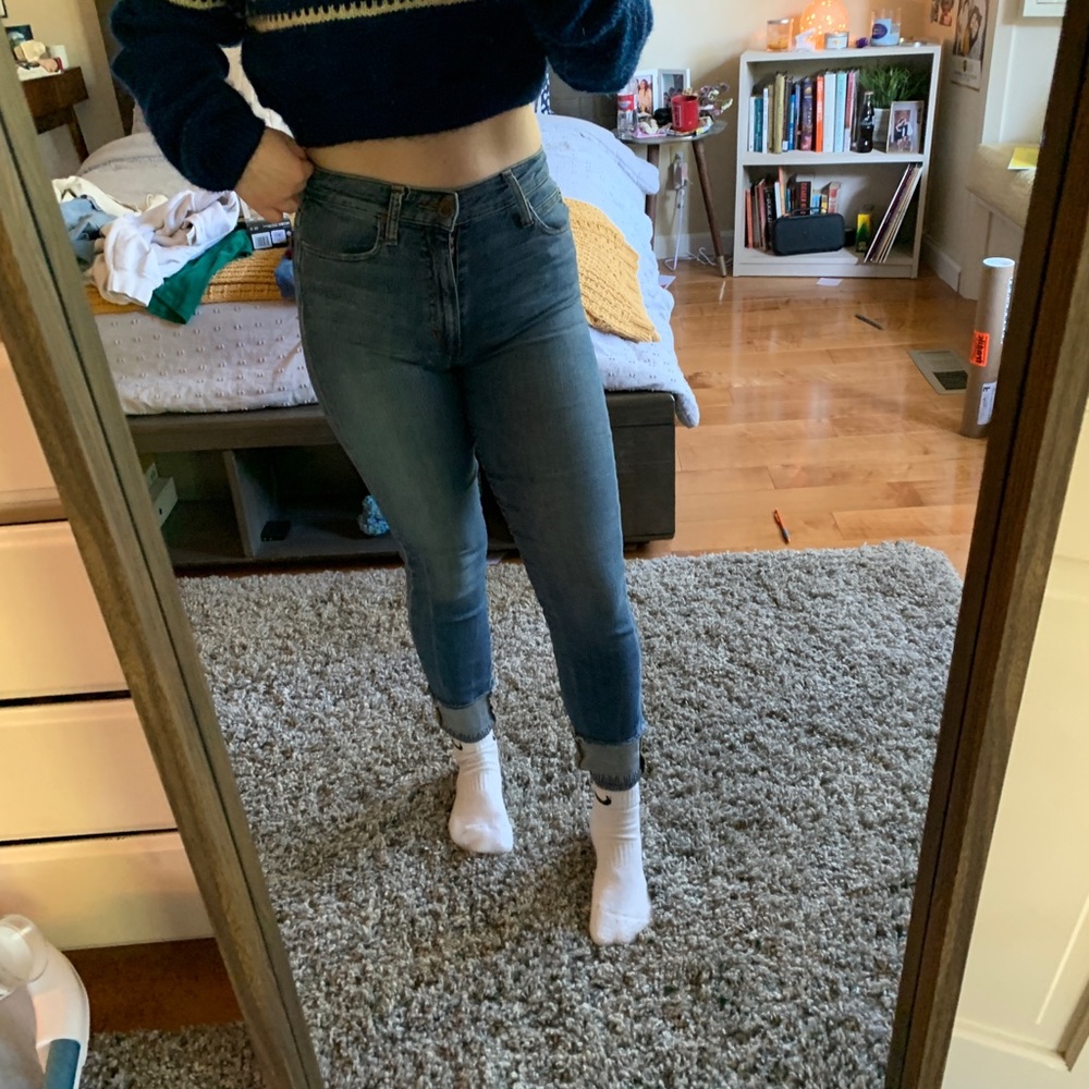 Joe’s Skinny Crop Jeans with Unique Bottom Detail